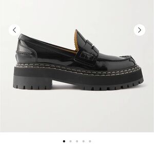 Proenza Schouler Black Lug Sole glossed-leather platform loafers